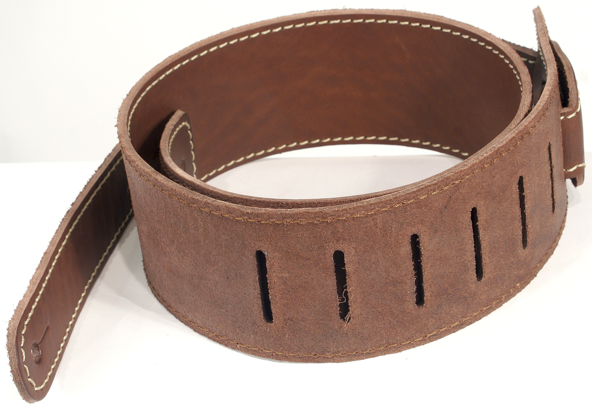 X-tone Xg 3151 Classic Leather Guitar Strap Cuir 6.5cm Brown - Sangle Courroie - Variation 2