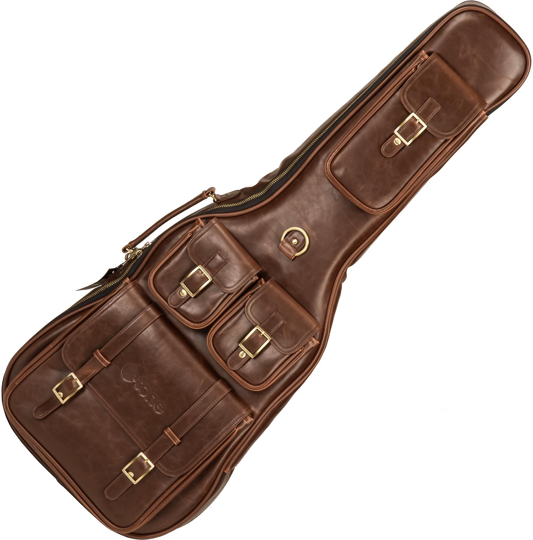 Housse guitare électrique X-tone 2035 Deluxe Leather Electric Guitar Bag - Brown