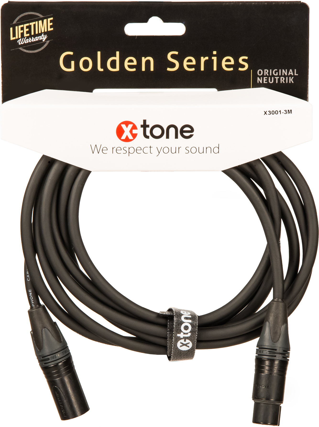 X-tone X3001-3m - Xlr(m) / Xlr(f) Golden Series - CÂble - Main picture