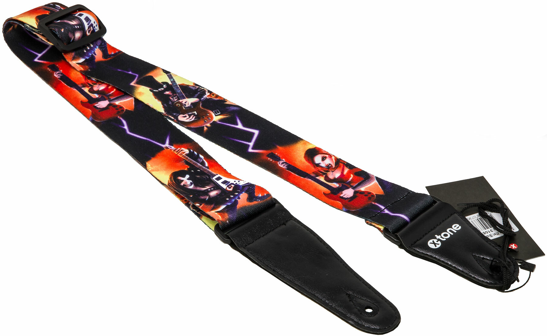 X-tone Xg 3105 Nylon Guitar Strap Alien Black & Red - Sangle Courroie - Main picture