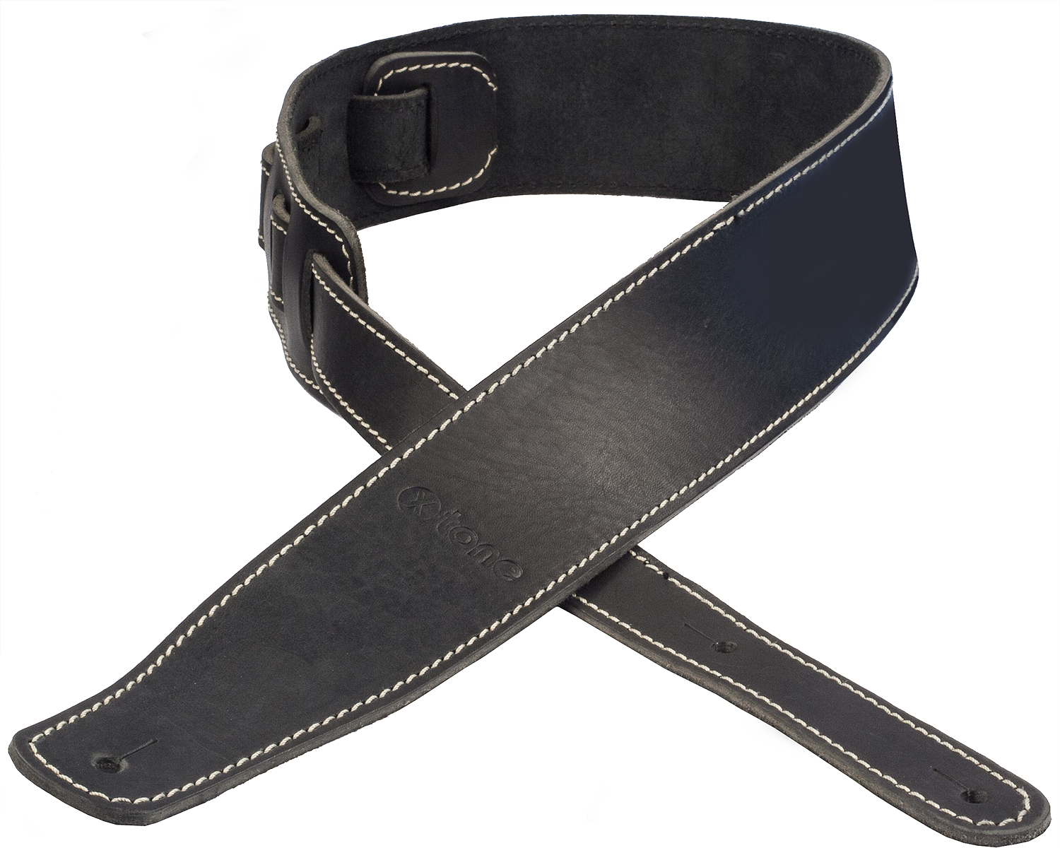 X-tone Xg 3153 Classic Leather Guitar Strap Cuir 6.5cm Black - Sangle Courroie - Main picture