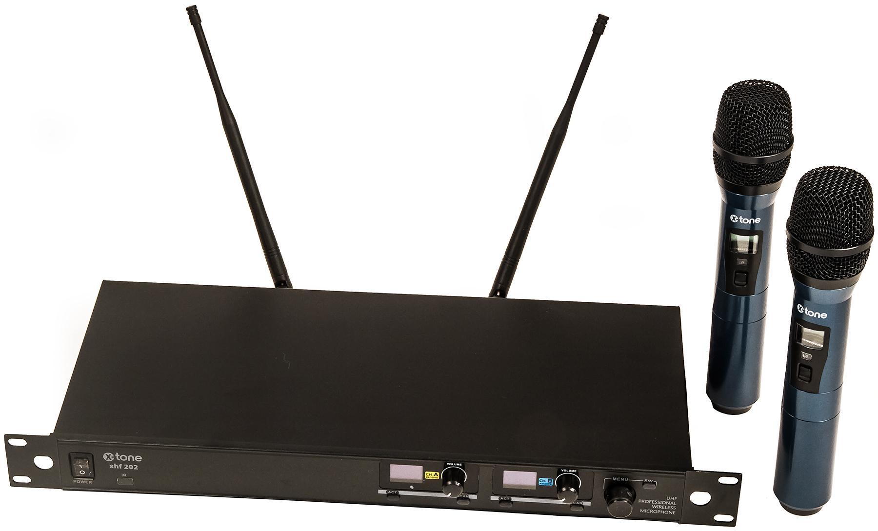 Micro hf main X-tone XHF202 Systeme HF Main Multi Frequences 2 Canaux