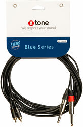 Câble X-tone X1012-6M - 2 Jack(M) 6,35 mono / 2 RCA(M)