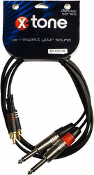 Câble X-tone X1012-1.5M - 2 Jack(M) 6,35 mono / 2 RCA(M)