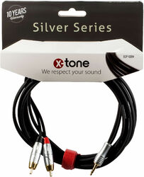 Câble X-tone X2004-1.5M - Jack(M) 3,5 Stereo / 2 RCA(M) SILVER SERIES
