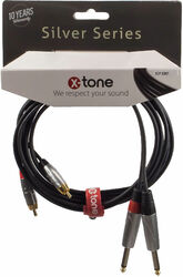 Câble X-tone X2007-1.5M - 2 Jack(M) 6,35 mono / 2 RCA(M)