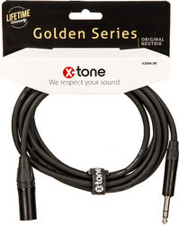 Câble X-tone X3009-3M XLR(M) / JACK(M) 6.35 TRS Golden Series