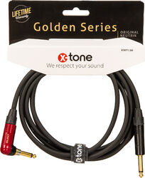 Câble X-tone X3071-3 Instrument Cable Right/Angled 3m Golden Series