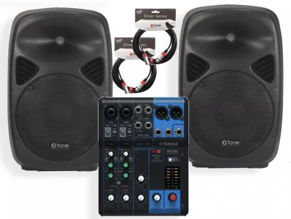 Pack sonorisation X-tone Sma 8 + Yamaha MG06 + XLR XLR 6M Silver X-tone