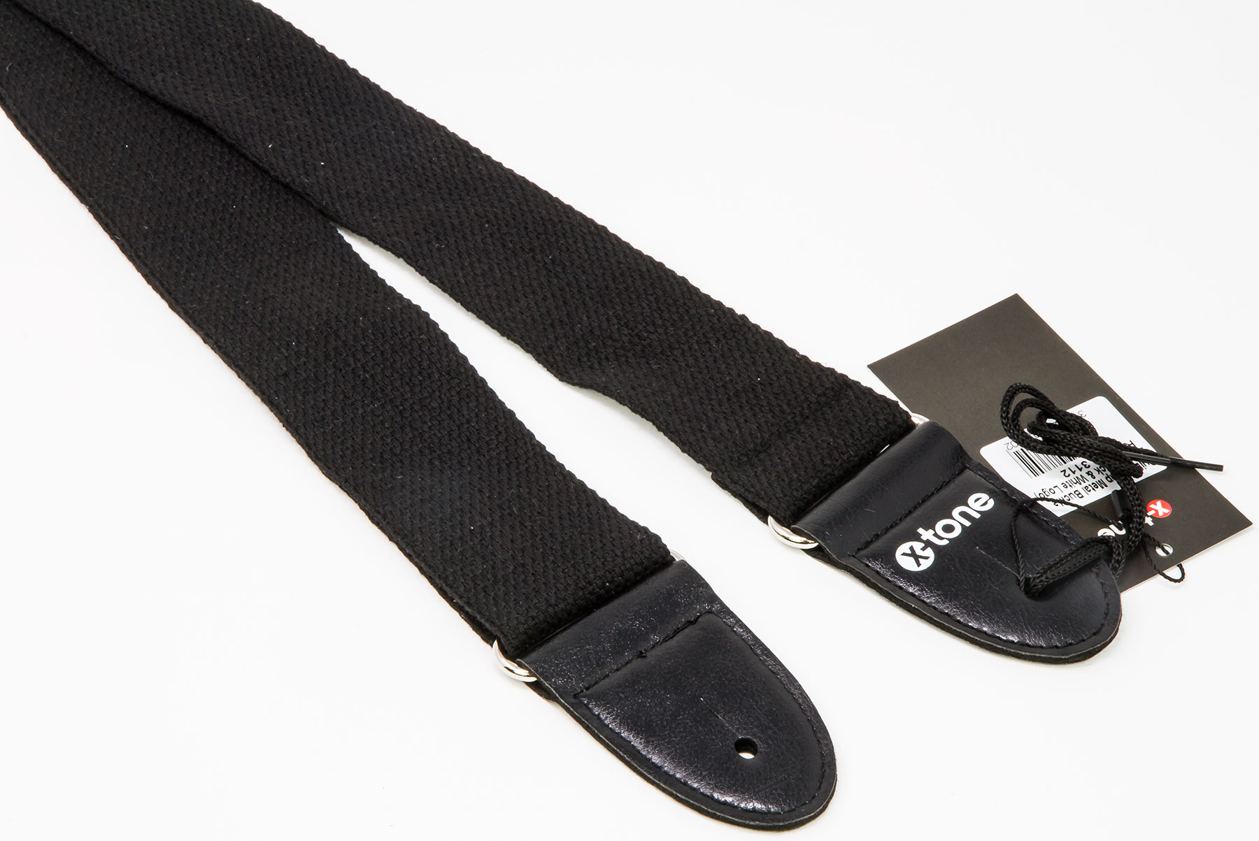 X-tone Xg 3112 Cotton Metal Buckle Guitar Strap Black - Sangle Courroie - Variation 1