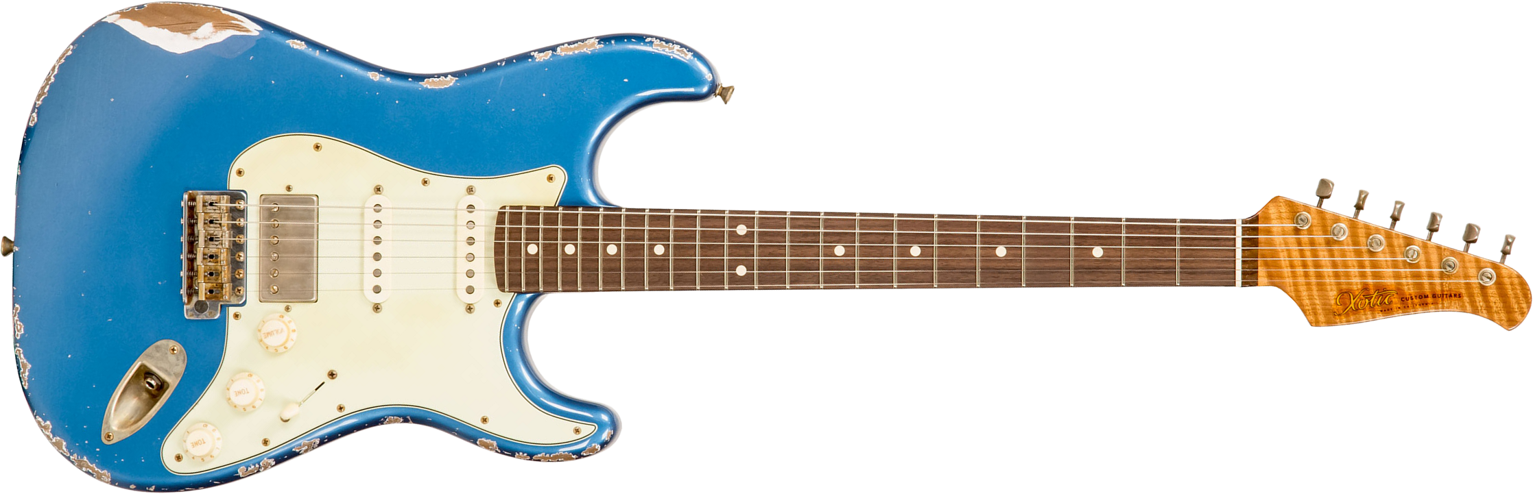 Xotic Xsc-2 Alder California Class Hss Rw #1628 - Heavy Aging Lake Placid Blue - Guitare Électrique Forme Str - Main picture