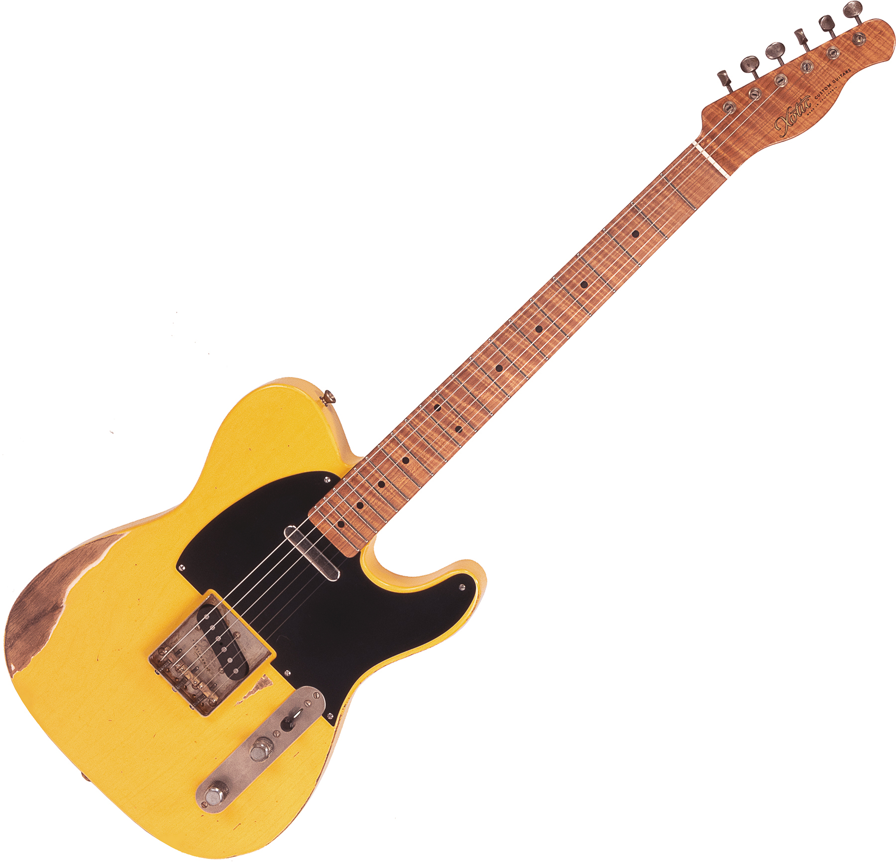 Xotic Xtc-1 Ash California Class 2s Mn #1619 - Heavy Aging Butterscotch - Guitare Électrique Forme Tel - Main picture