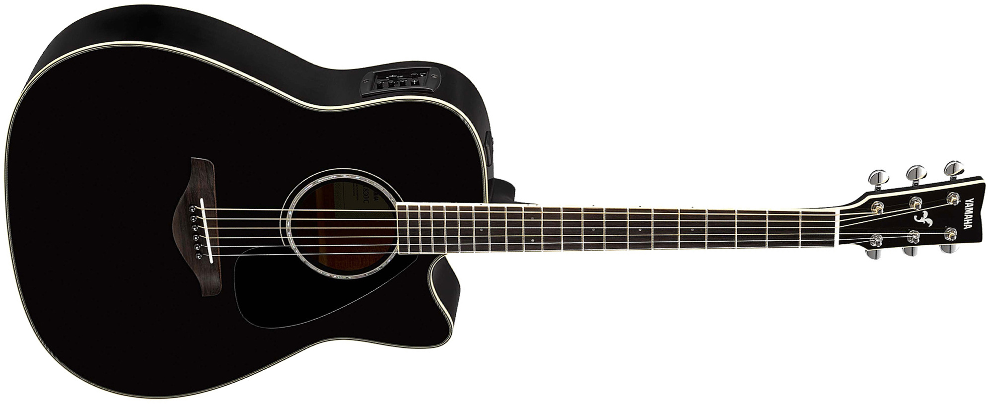 Yamaha Fgx830c Bl Dreadnought Cw Epicea Palissandre 2016 - Black - Guitare Electro Acoustique - Main picture