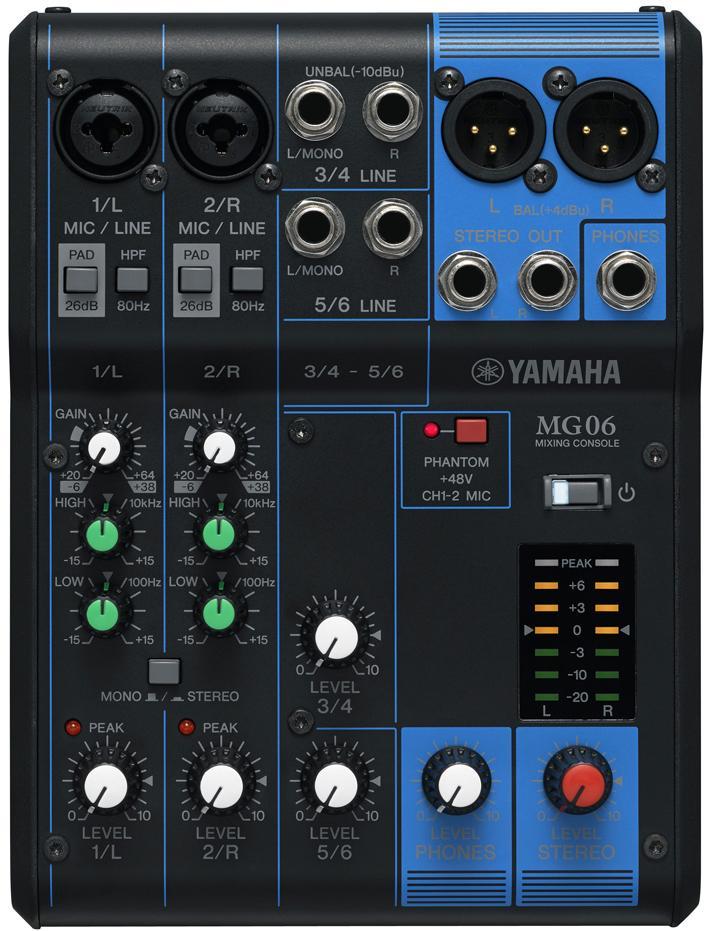 Table de mixage analogique Yamaha MG06