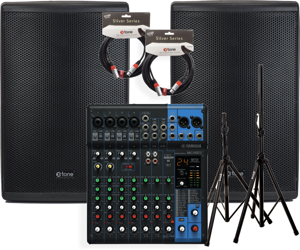 Mg10Xu + 2x Xts12 + Xlr Xlr 6M+ Stand Pack sonorisation Yamaha