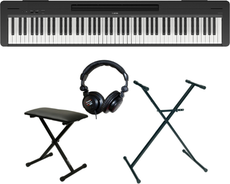 Yamaha P-145 Black  + Stand Clavier + Casque + Banquette Pliable - Piano NumÉrique Portable - Main picture