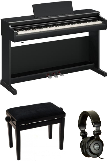 Yamaha Ydp-166 Noir  + Casque + Banquette Noir LaquÉ - Noir - Pack Clavier - Main picture