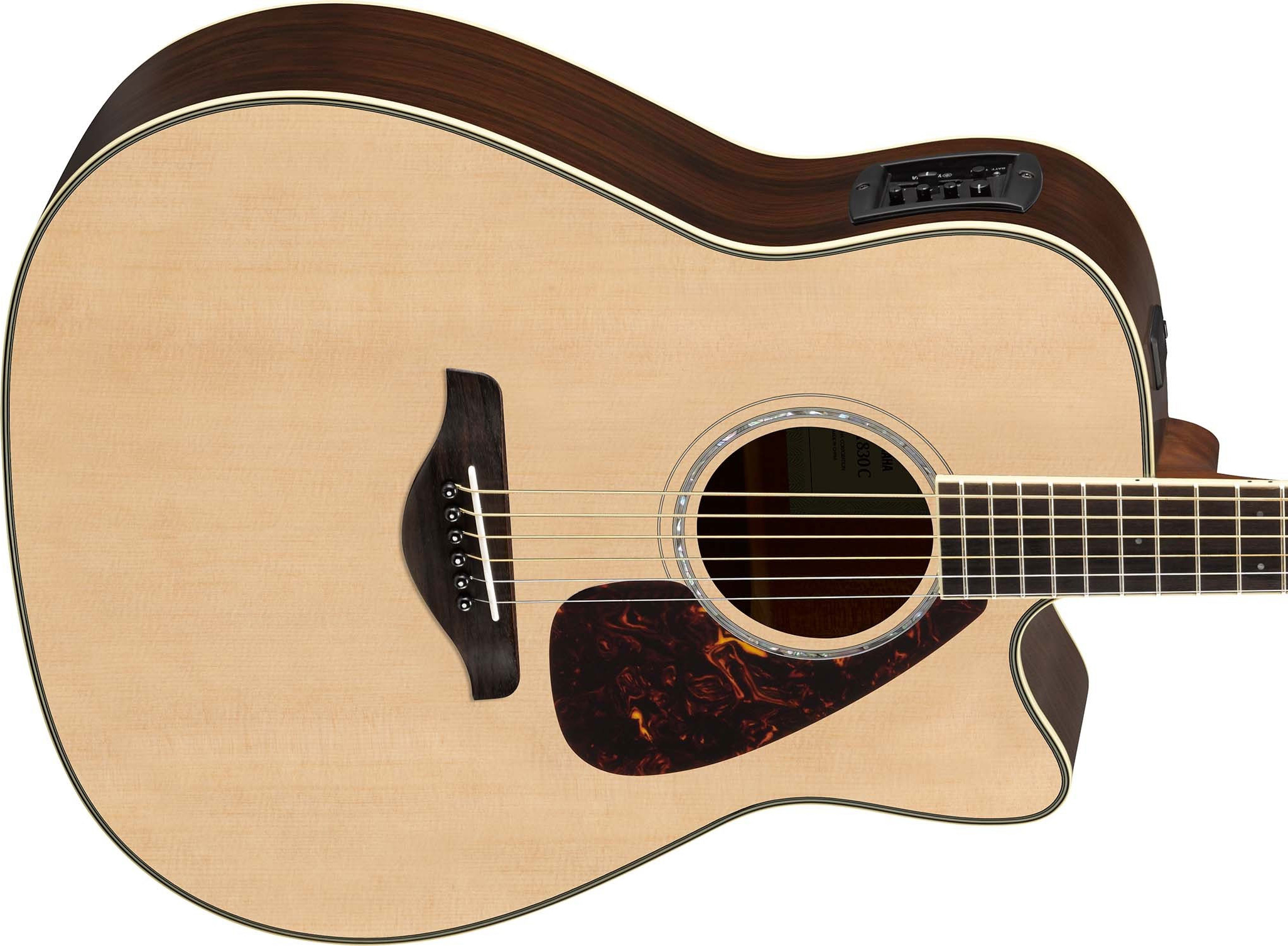 Yamaha Fgx830c Nt Dreadnought Cw Epicea Palissandre Rw 2016 - Natural - Guitare Electro Acoustique - Variation 2