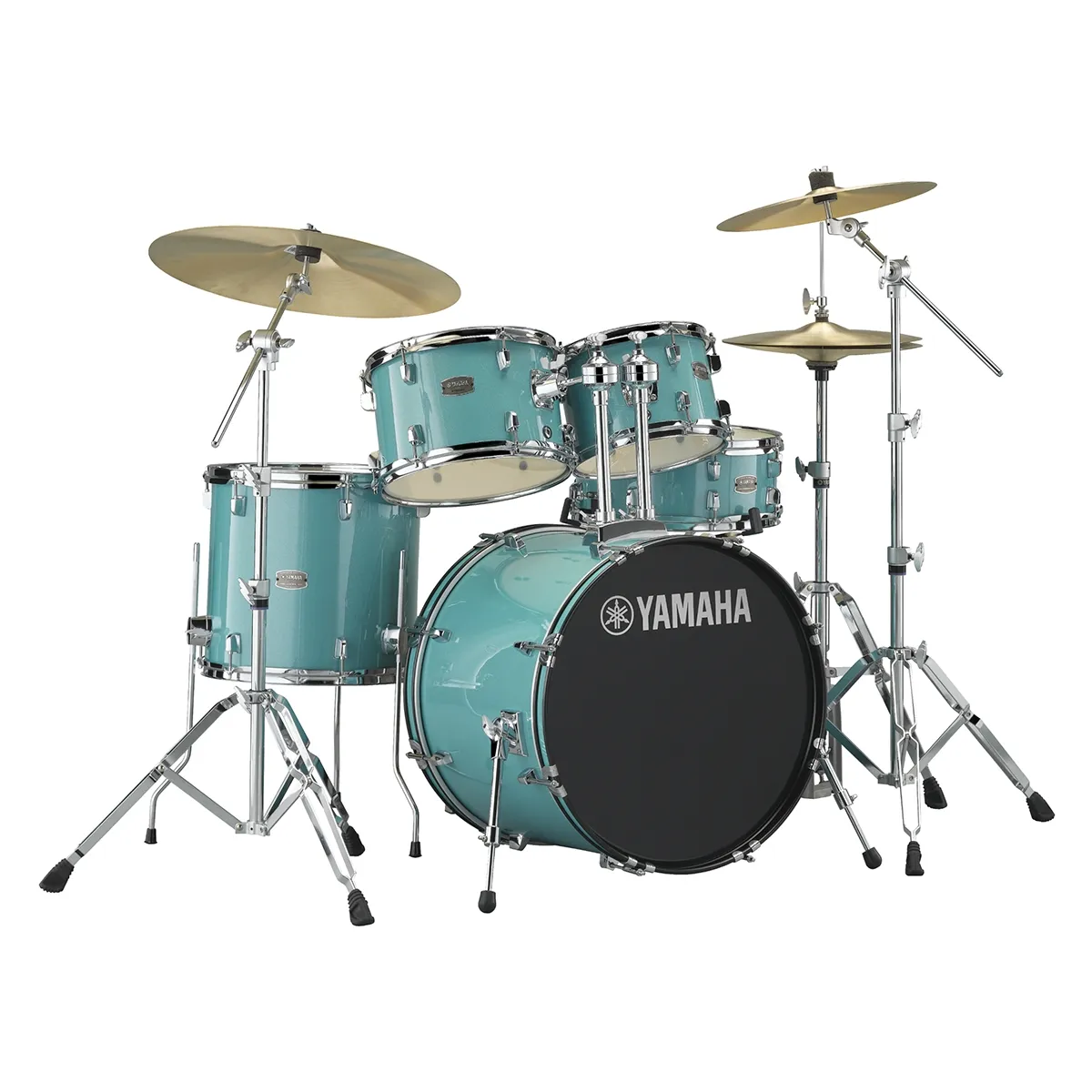 Yamaha Rydeen 22'' + Set Cymbale Paiste 101 - 5 FÛts - Turquoise Glitter - Batterie Acoustique Rock - Variation 3