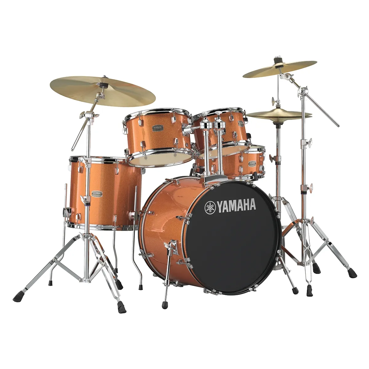Yamaha Rydeen 22'' + Set Cymbale Paiste 101 - 5 FÛts - Orange Glitter - Batterie Acoustique Rock - Variation 3