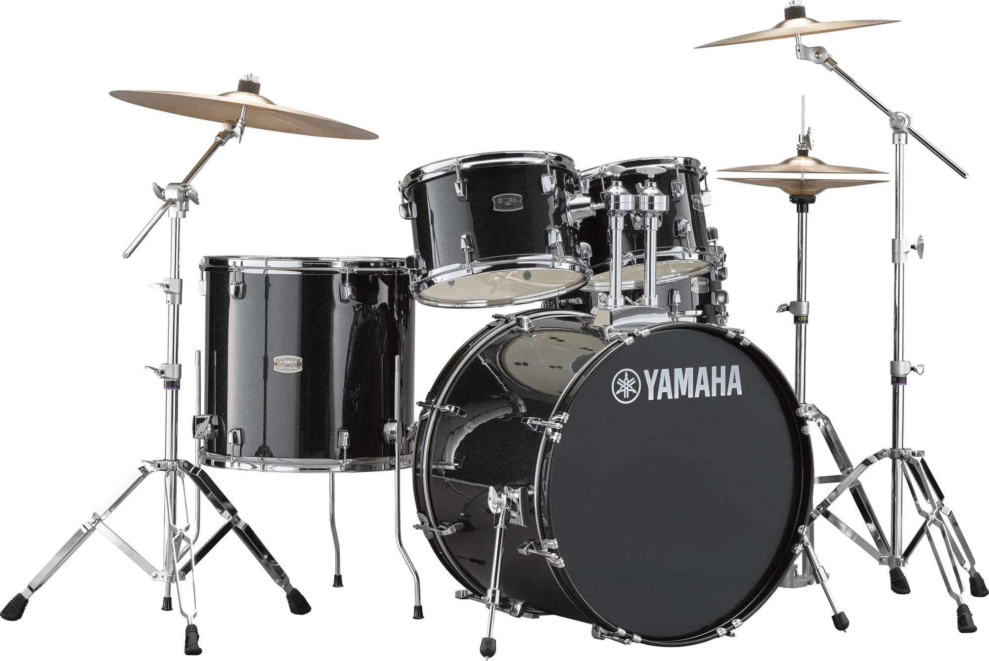 Yamaha Rydeen Fusion 20'' + Set Cymbale Paiste 101 - 5 FÛts - Black Glitter - Batterie Acoustique Fusion - Variation 2